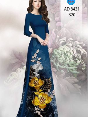 Vải Áo Dài Hoa In 3D AD 8431 18